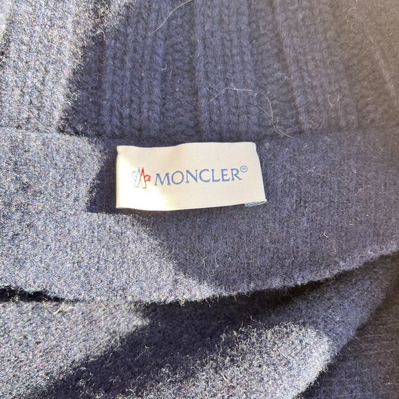 Authentic Moncler Navy Wool Padded Maglione Tricot Cardigan Down Jacket L - Picture 6 of 12